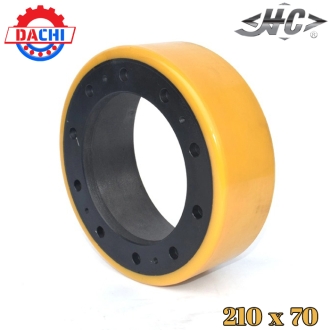 Bánh lái xe nâng điện PU Hangcha 210 x 70mm 10 lỗ