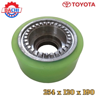 Bánh tải PU xe nâng Toyota 254X120X190mm có bánh răng