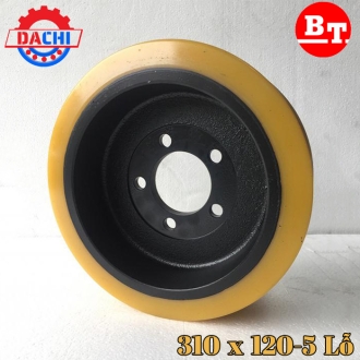 Bánh xe nâng điện PU hiệu BT 310 X 120mm 5 lỗ