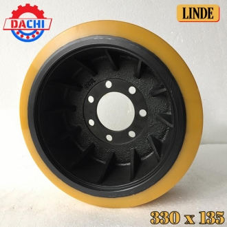 Bánh xe nâng điện PU hiệu LINDE 330 x 135mm