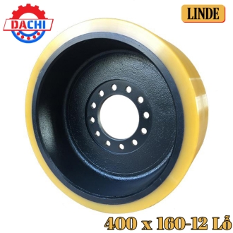 Bánh Xe Nâng Điện PU Hiệu Linde 400 X 160mm 12 Lỗ