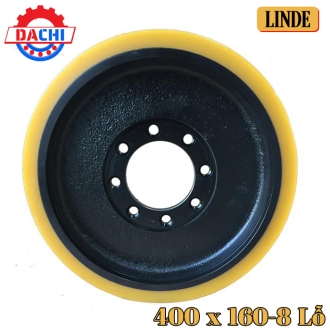 Bánh xe nâng điện PU hiệu Linde 400 x 160mm 8 Lỗ