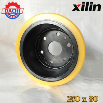 Bánh xe PU của Xe nâng điện Xilin 250 x 80mm 6 lỗ