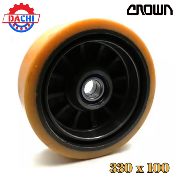 Bánh tải PU xe nâng Crown 330 x 100mm