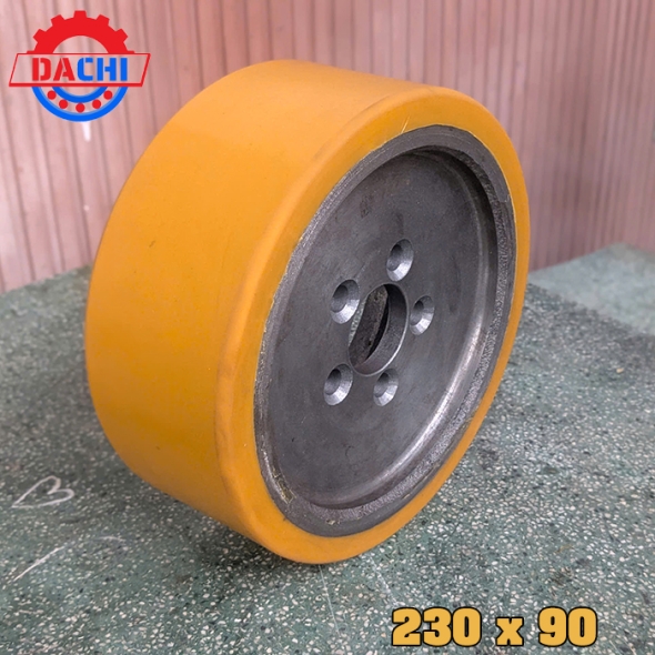Bánh lái xe nâng điện PU 230x90 (lỗ cốt 45)