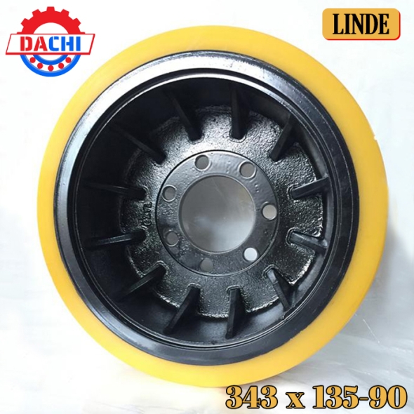 Bánh xe nâng điện PU hãng LINDE 343 x 135-90mm