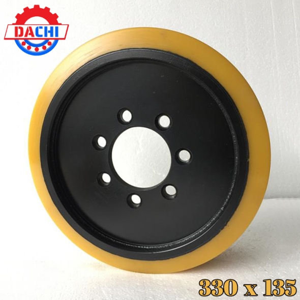 Bánh xe nâng điện PU hiệu LINDE 330 x 135mm