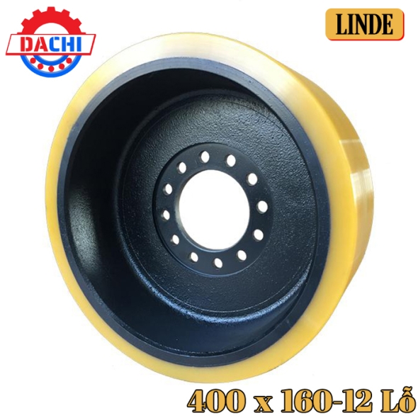 Bánh Xe Nâng Điện PU Hiệu Linde 400 X 160mm 12 Lỗ