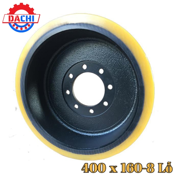 Bánh xe nâng điện PU hiệu Linde 400 x 160mm 8 Lỗ