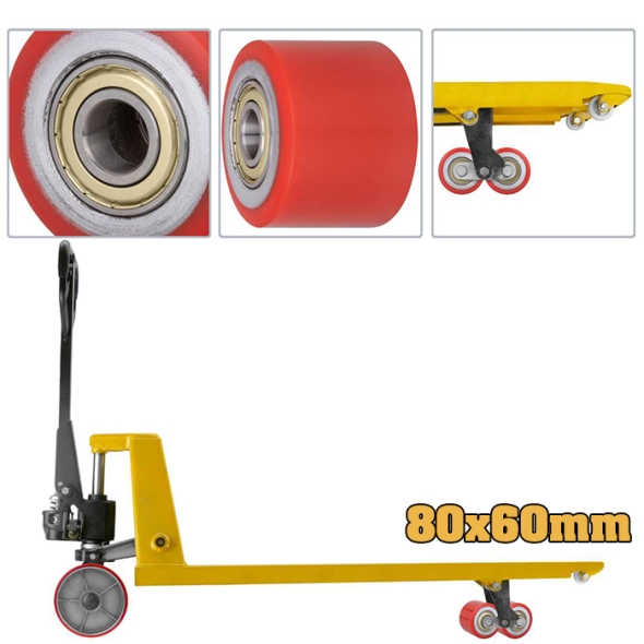 Bánh xe nâng tay pallet polyurethane 80x60mm