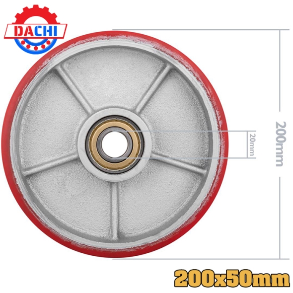 Bánh xe nâng tay PU 200x50mm