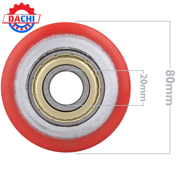 Bánh xe nâng tay bọc PU 80x80mm