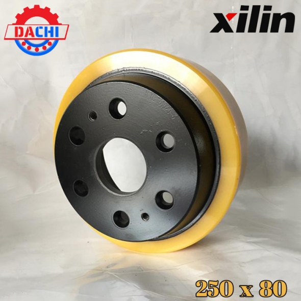 Bánh xe PU của Xe nâng điện Xilin 250 x 80mm 6 lỗ